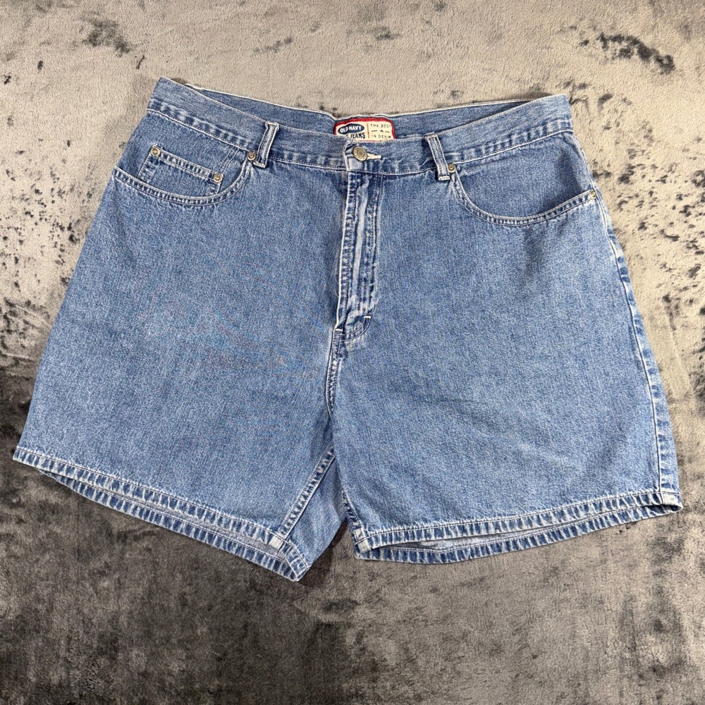 Vintage Old Navy Cinch Back Denim Shorts Blue 1999 High Rise‎ 14 403549-00-4